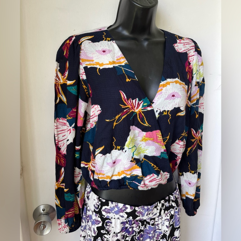 Walter Baker Wynona gathered cutout floral-print jacquard top sz S
